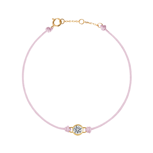 Round brilliant bezel cord bracelet