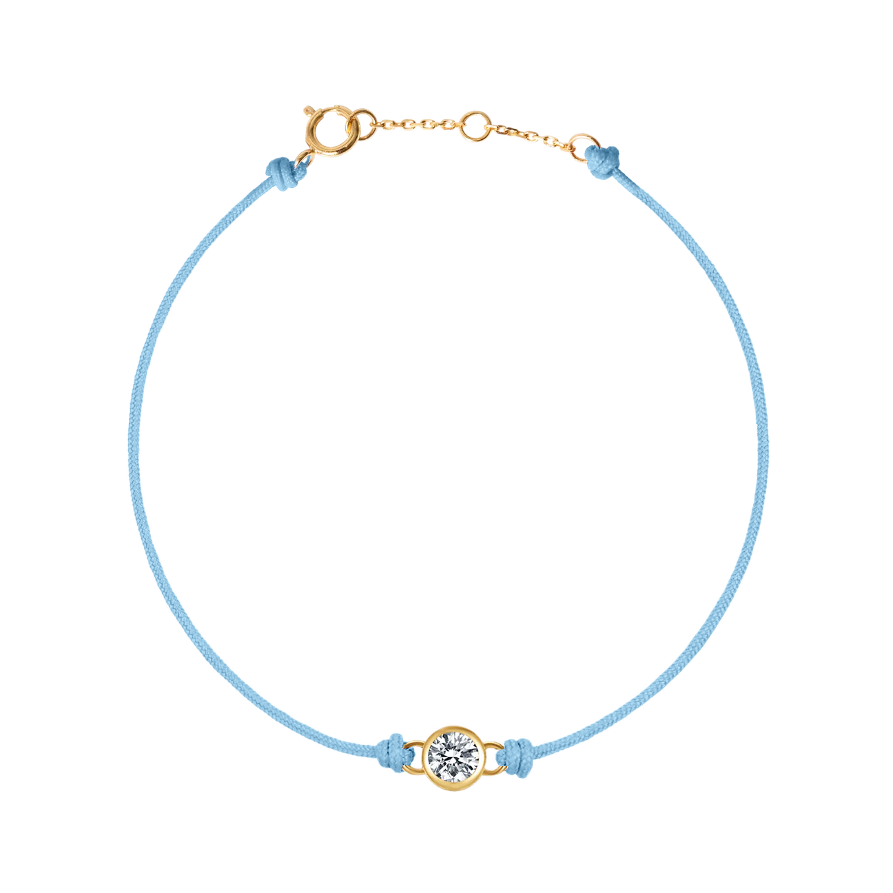 Round brilliant bezel cord bracelet