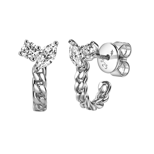 Clara curb-link earrings - Curb-Link Lab Diamond Earrings -  The Future Rocks -    1