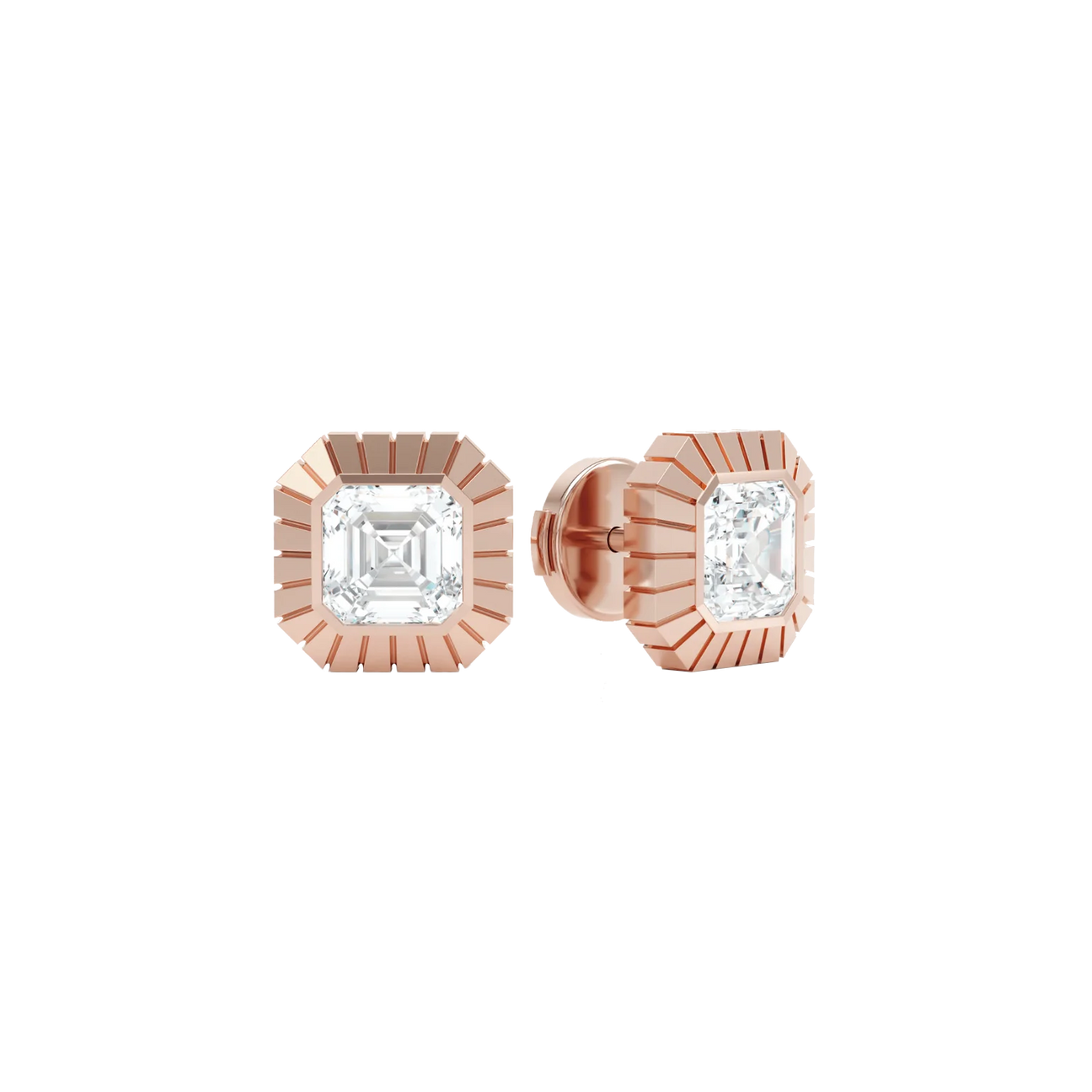  Eternity asscher studs - Eternity asscher studs -  The Future Rocks -    3 