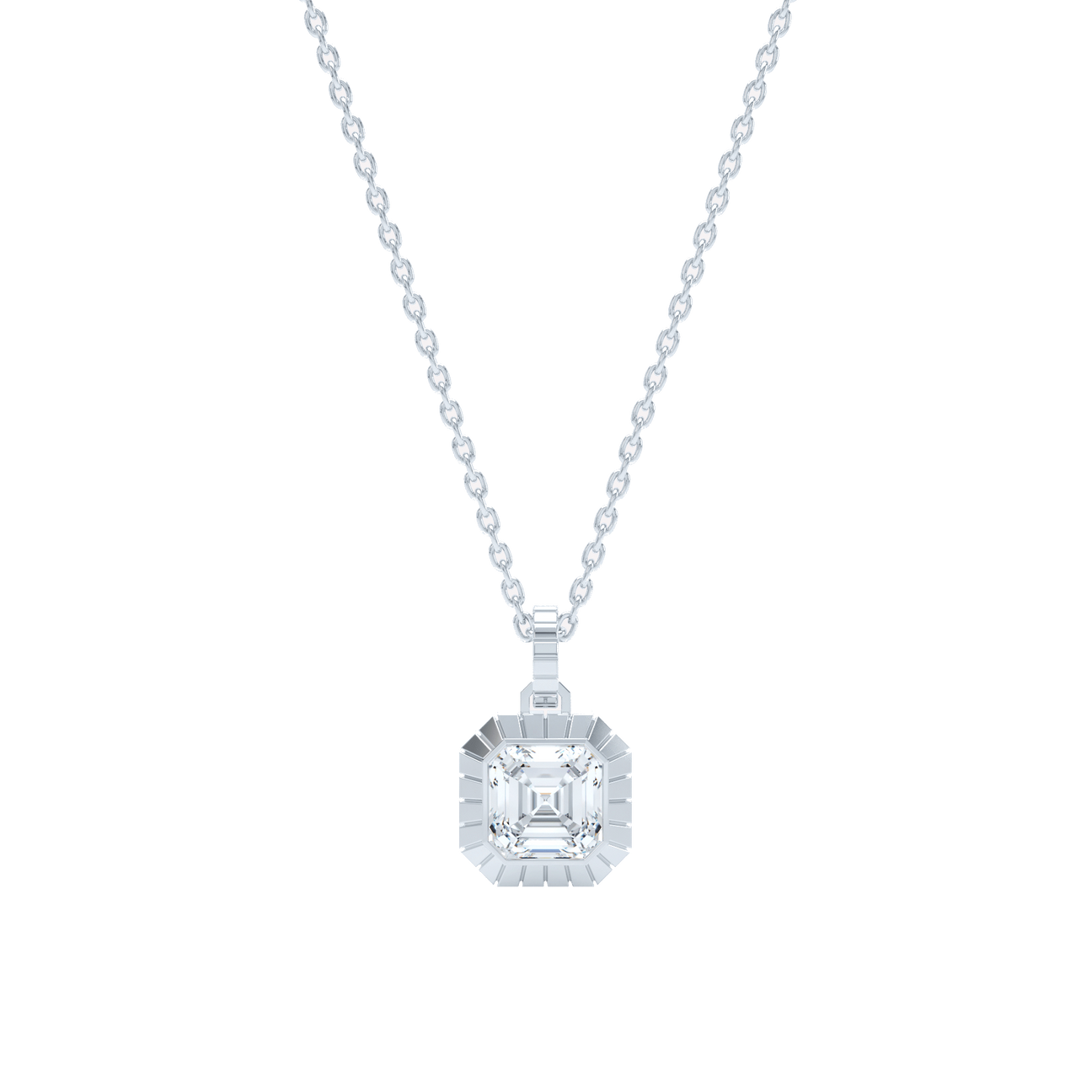  Eternity engraved asscher pendant - Eternity engraved asscher pendant -  The Future Rocks -    3 