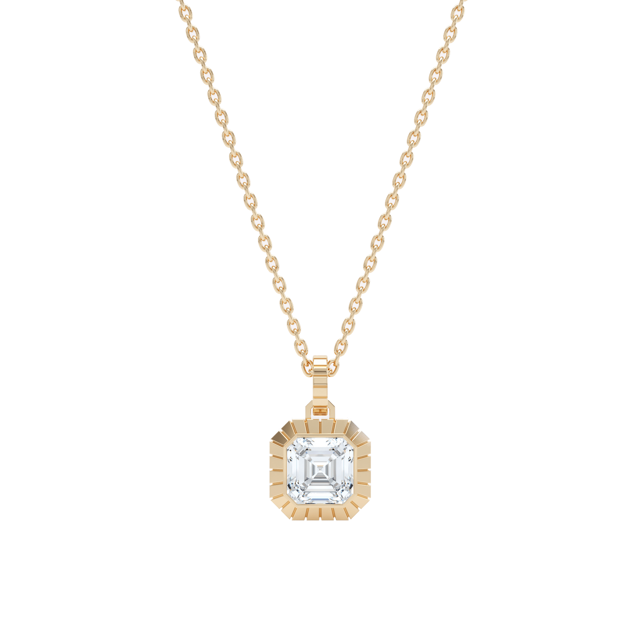  Eternity engraved asscher pendant - Asscher Cut Diamond Pendant Necklace -  The Future Rocks -    1 