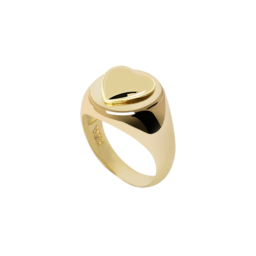  Naked heart ring - Gold Heart Signet Ring -  The Future Rocks -    1 