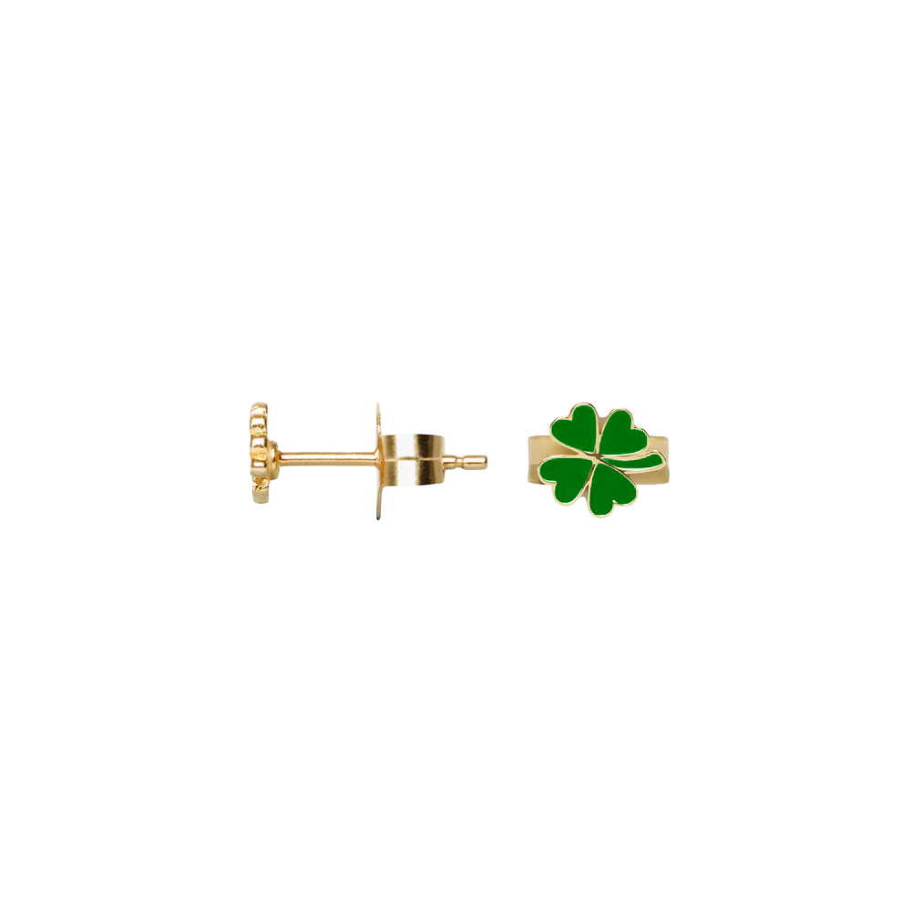  Gold clover stud earring - Gold clover stud earring -  The Future Rocks -    1 