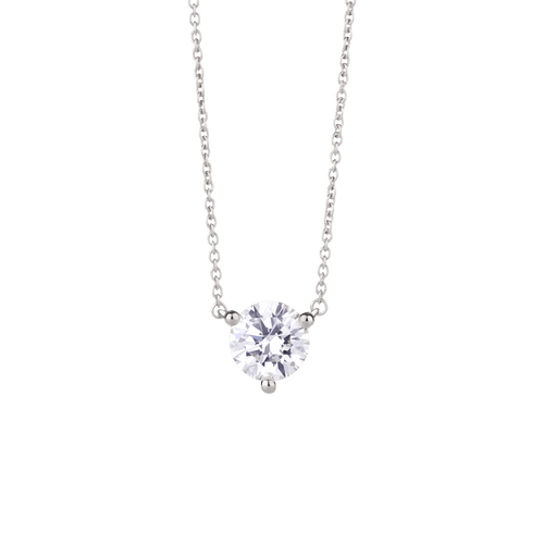  1ct. round brilliant solitaire 14K gold pendant necklace - 1 ct. tw. Round Brilliant Diamond Solitaire Pendant -  The Future Rocks -    1 