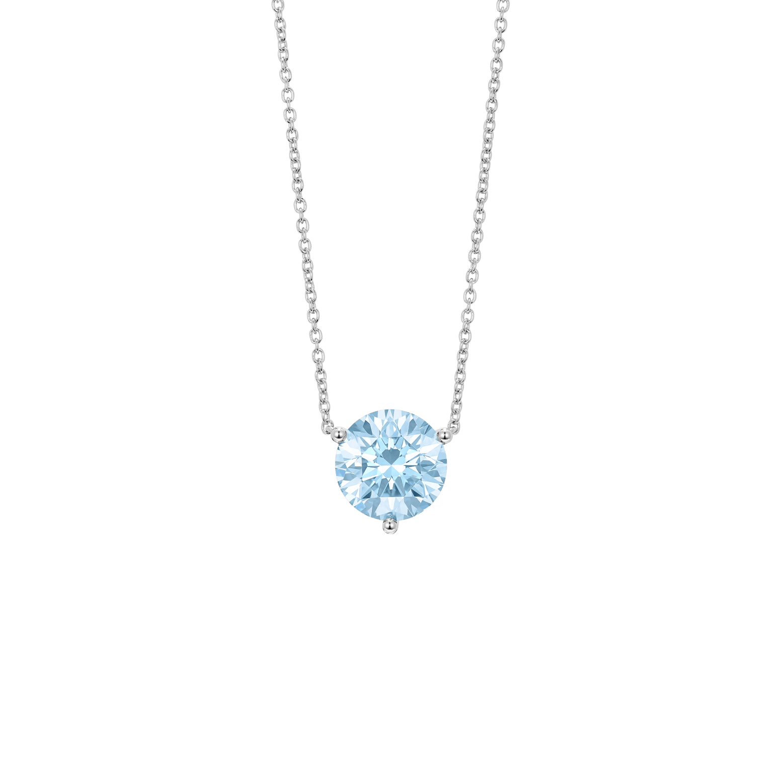  2ct. round brilliant solitaire pendant necklace with blue lab-grown diamonds - 2ct. Lab-Grown Diamond Solitaire Pendant Necklace -  The Future Rocks -    1 