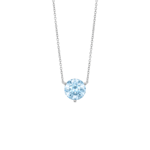  2ct. round brilliant solitaire pendant necklace with blue lab-grown diamonds - 2ct. Lab-Grown Diamond Solitaire Pendant Necklace -  The Future Rocks -    1 