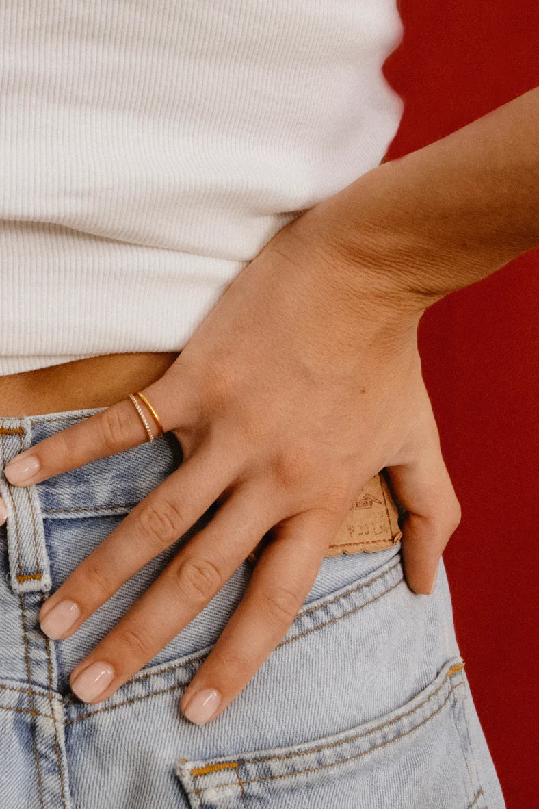  Line essential ring - Essential 18K Gold Band Ring  -  The Future Rocks -    3 