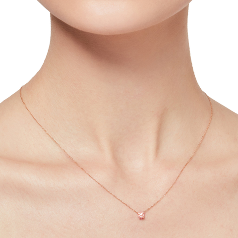 Luna pink diamond solitaire necklace