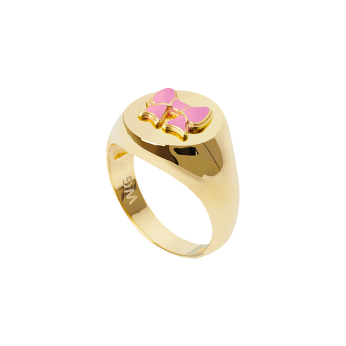  Gold minnie bow signet ring - Gold Bow Signet Ring -  The Future Rocks -    1 