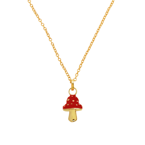  Mush love skinny chain necklace - Mushroom Pendant Necklace -  The Future Rocks -    1 