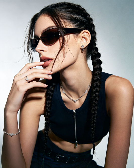 Clara curb-link earrings - Curb-Link Lab Diamond Earrings -  The Future Rocks -    2