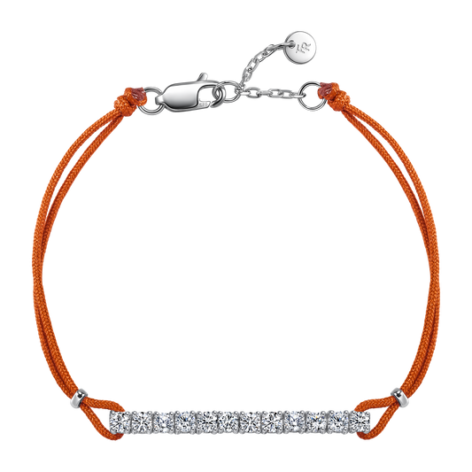 Pavé orange cord bracelet 0.6ct - Diamond Bracelet - Orange Cord Bracelet -  The Future Rocks -    2