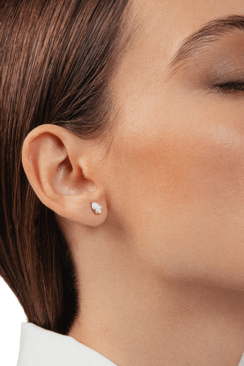Pear solitaire earrings