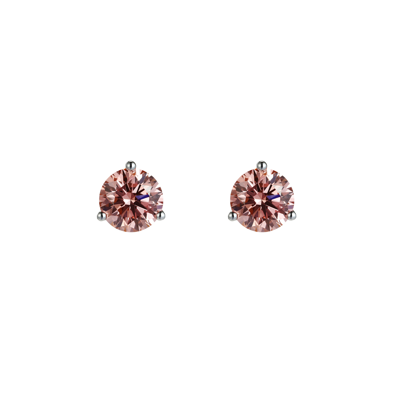  Round brilliant flatback earrings - Pink Diamond Flatback Earrings -  The Future Rocks -    1 