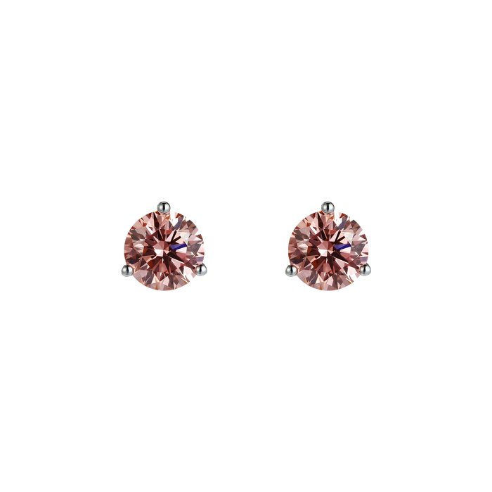  Round brilliant flatback earrings - Pink Diamond Flatback Earrings -  The Future Rocks -    1 