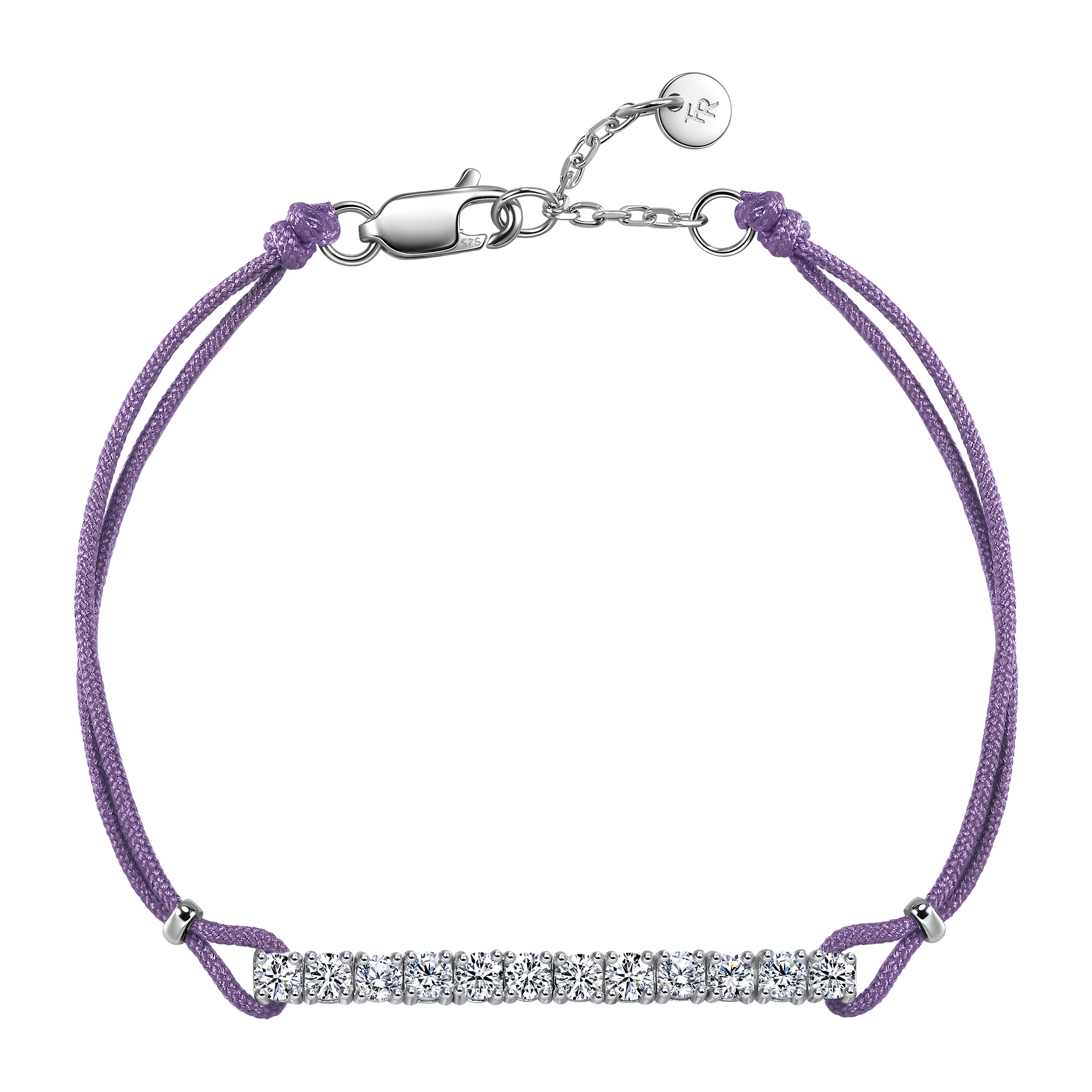 Pavé purple cord bracelet 0.6ct