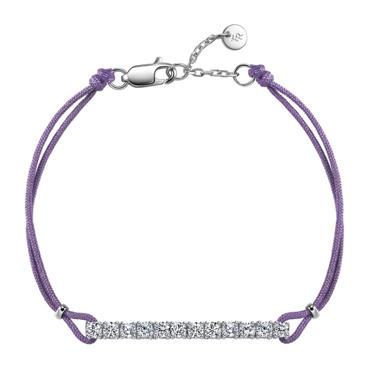 Pavé purple cord bracelet 0.6ct - Diamond Bracelet - Purple Cord Bracelet -  The Future Rocks -    2