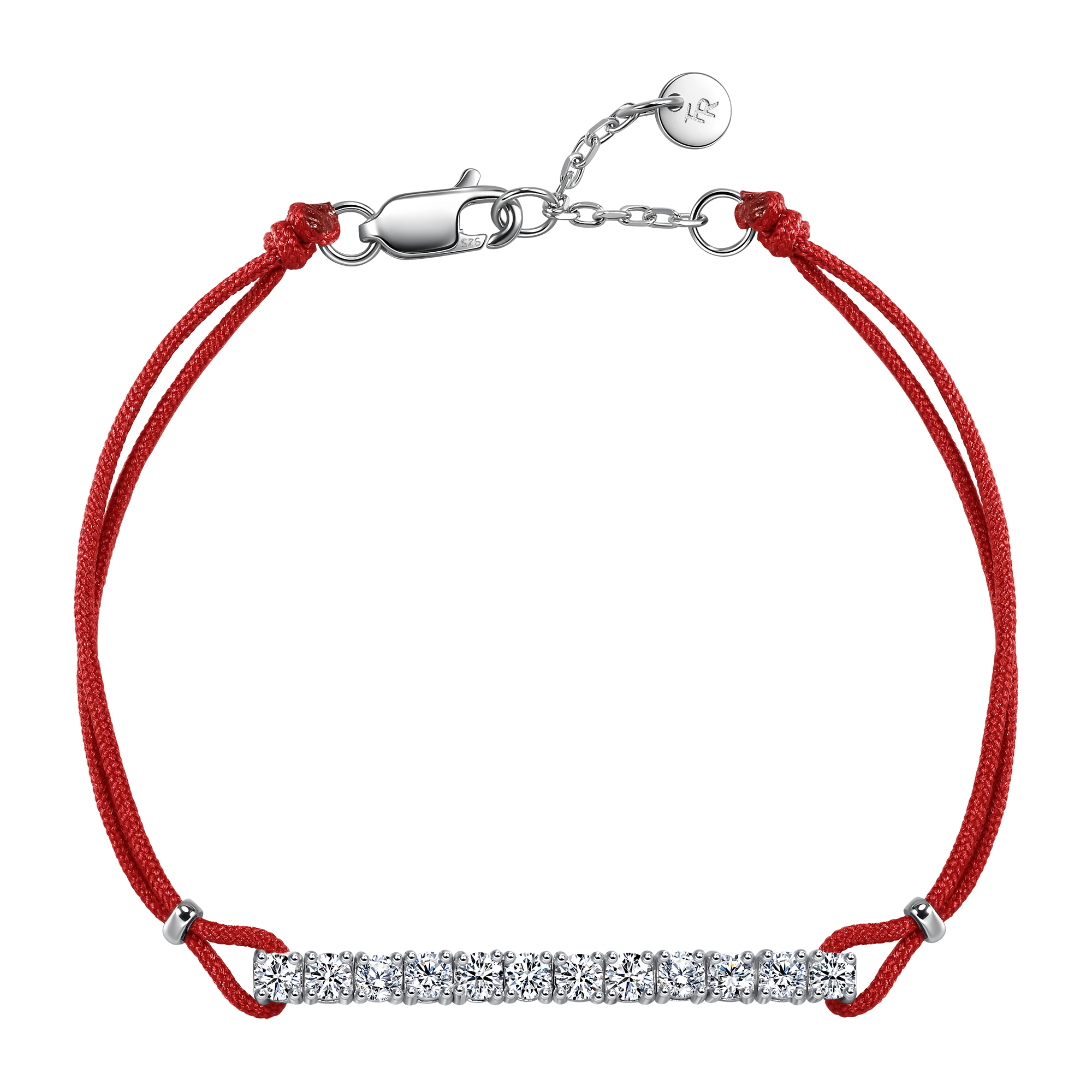 Pavé red cord bracelet 0.6ct