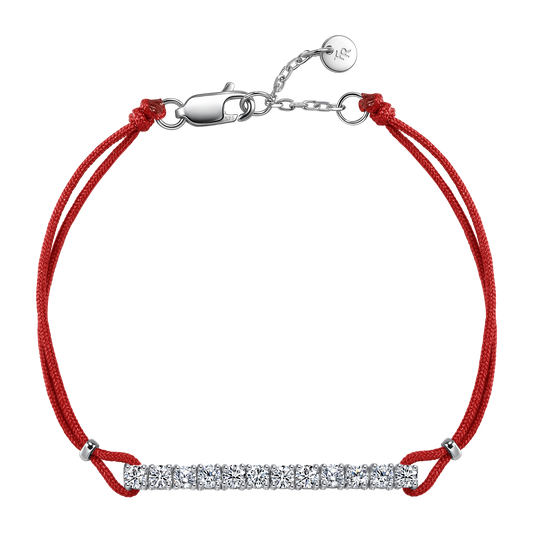 Pavé red cord bracelet 0.6ct - Diamond Bracelet - Red Cord Bracelet -  The Future Rocks -    2