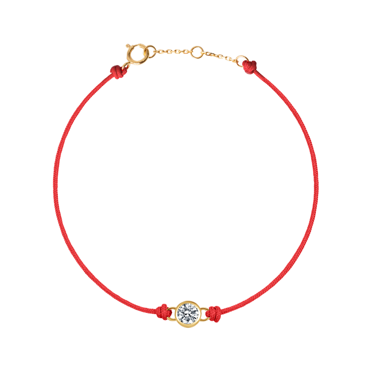  Round brilliant bezel cord bracelet - Red Cord Bracelet -  The Future Rocks -    1 