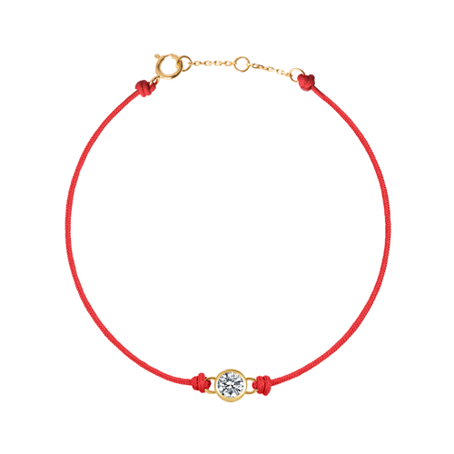  Round brilliant bezel cord bracelet - Red Cord Bracelet -  The Future Rocks -    1 