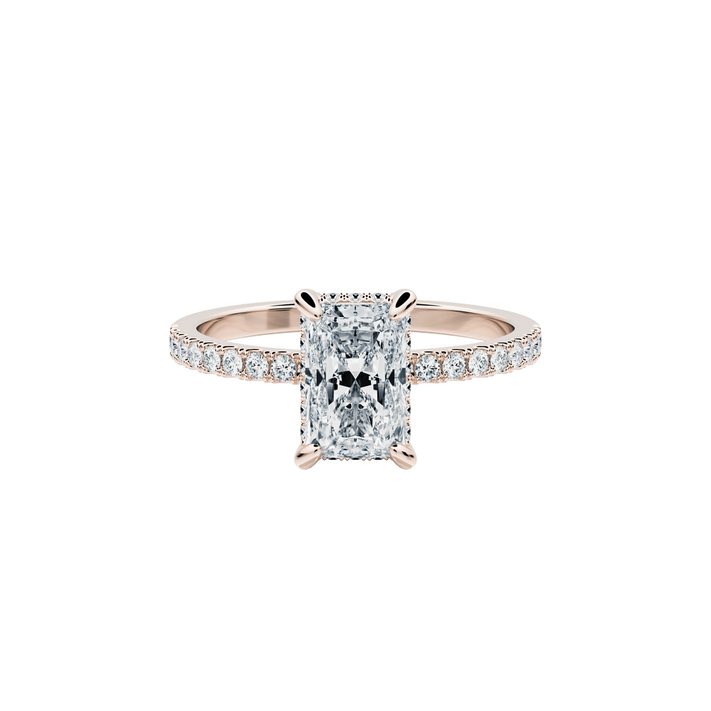  Diana ring - Radiant Cut Lab-Grown Diamond Solitaire Pavé Ring -  The Future Rocks -    1 