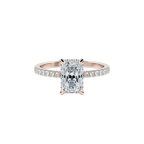  Diana ring - Radiant Cut Lab-Grown Diamond Solitaire Pavé Ring -  The Future Rocks -    1 