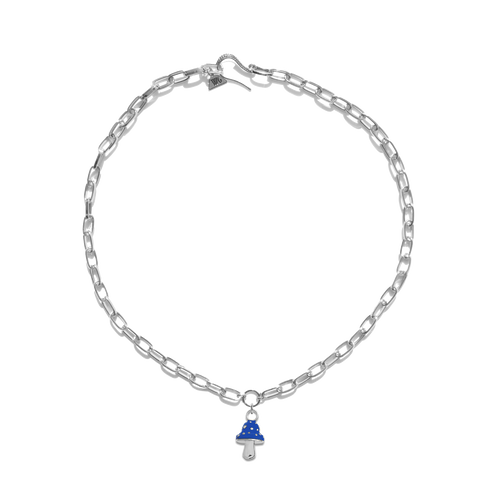  Silver mush love necklace - Silver Mushroom Pendant Necklace -  The Future Rocks -    1 