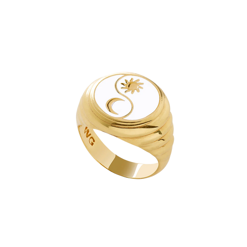  Gold sparkling eclipse ring - Gold Sun and Moon Ring -  The Future Rocks -    1 