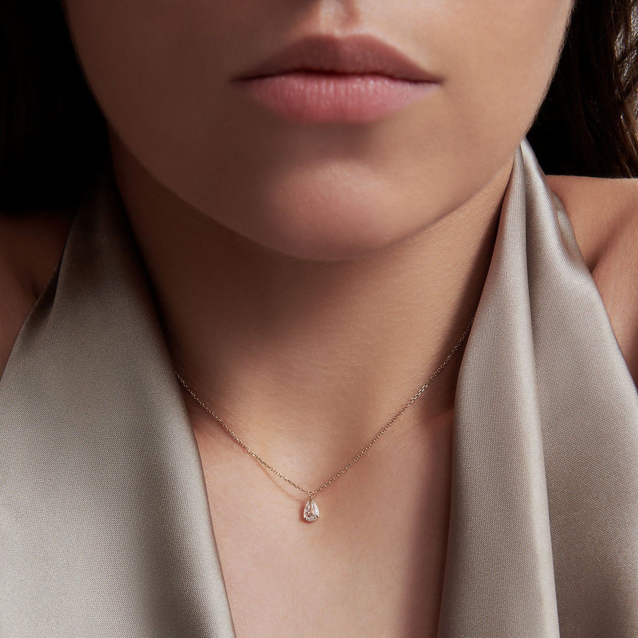  Tear drop diamond pendant necklace - Tear drop diamond pendant necklace -  The Future Rocks -    2 