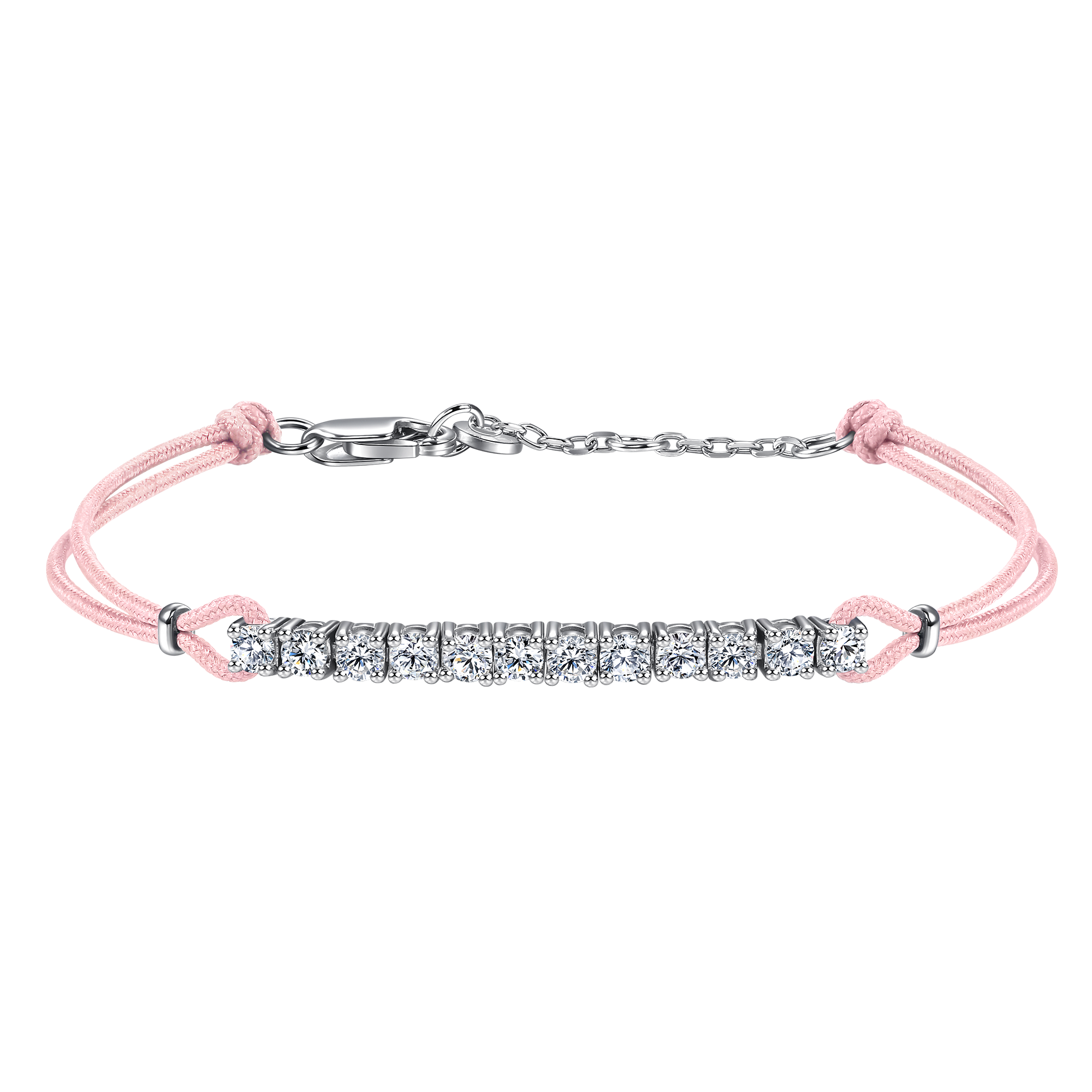  Pavé light pink cord bracelet 0.6ct - Pavé light pink cord bracelet 0.6ct -  The Future Rocks -    1 