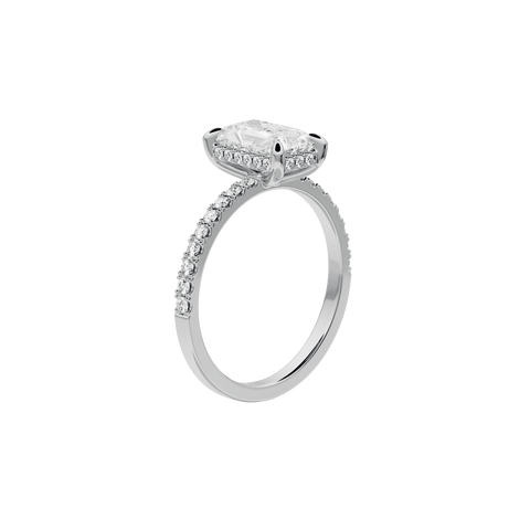  Diana ring - Radiant Cut Lab-Grown Diamond Solitaire Pavé Ring -  The Future Rocks  -    4 