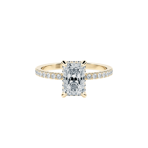 Diana ring - Radiant Cut Lab-Grown Diamond Solitaire Pavé Ring -  The Future Rocks  -    3 