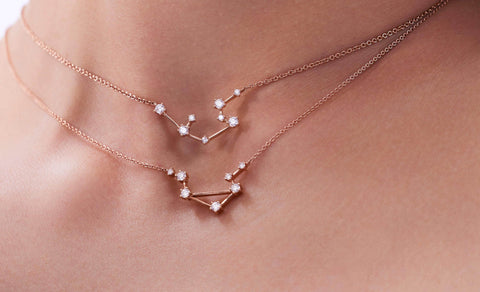 Capricorn necklace - 18k gold lab-grown diamond zodiac necklace - The Future Rocks