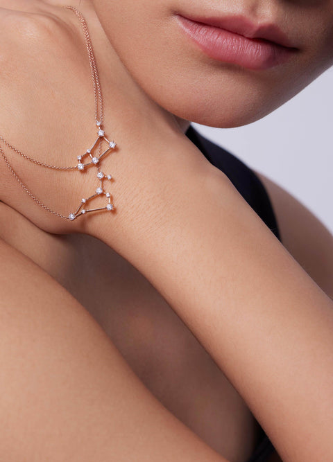 Cancer necklace - 18k gold lab-grown diamond zodiac necklace - The Future Rocks