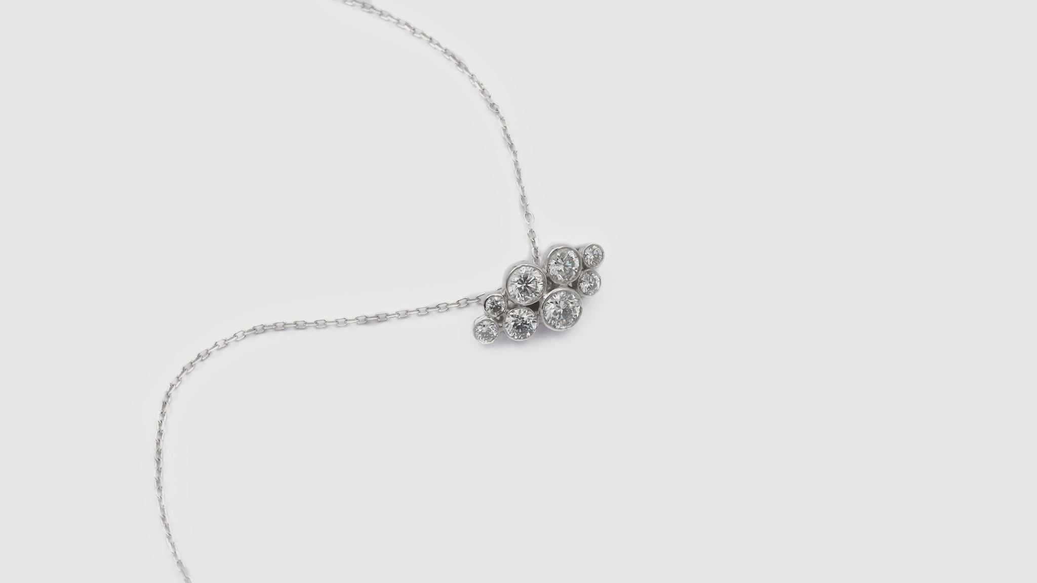 Bubbly necklace II - 14K white gold lab-grown diamond necklace - The Future Rocks