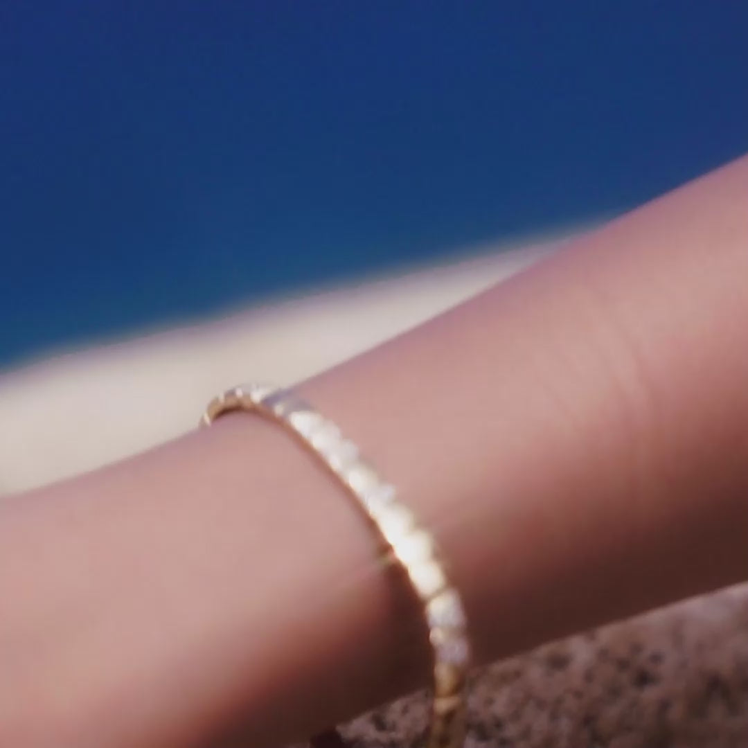 Ride+love semi-pavé bangle bracelet - 18k recycled gold lab-grown diamond bangle bracelet - The Future Rocks