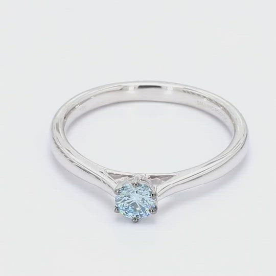 Blush blue solitaire ring - 14k white gold lab-grown blue diamond ring from The Future Rocks 