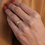 A model wearing Bay ring - 18k recycled gold lab-grown diamond promise ring from The Future Rocks 