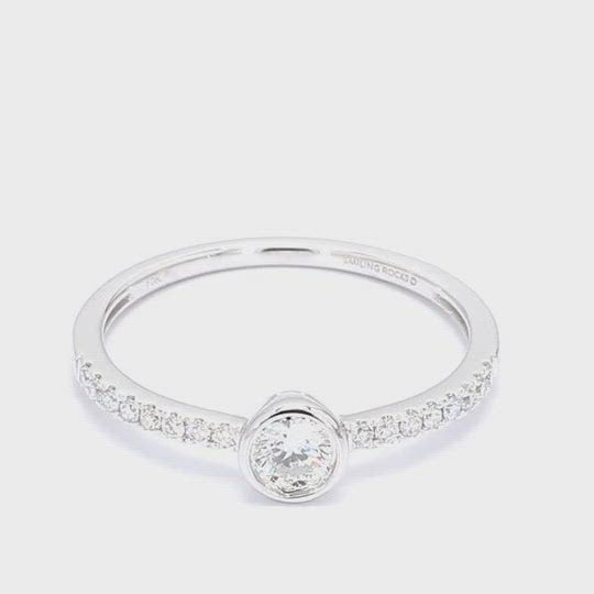 Essentials solitaire ring - 14K white gold lab-grown diamond ring - The Future Rocks