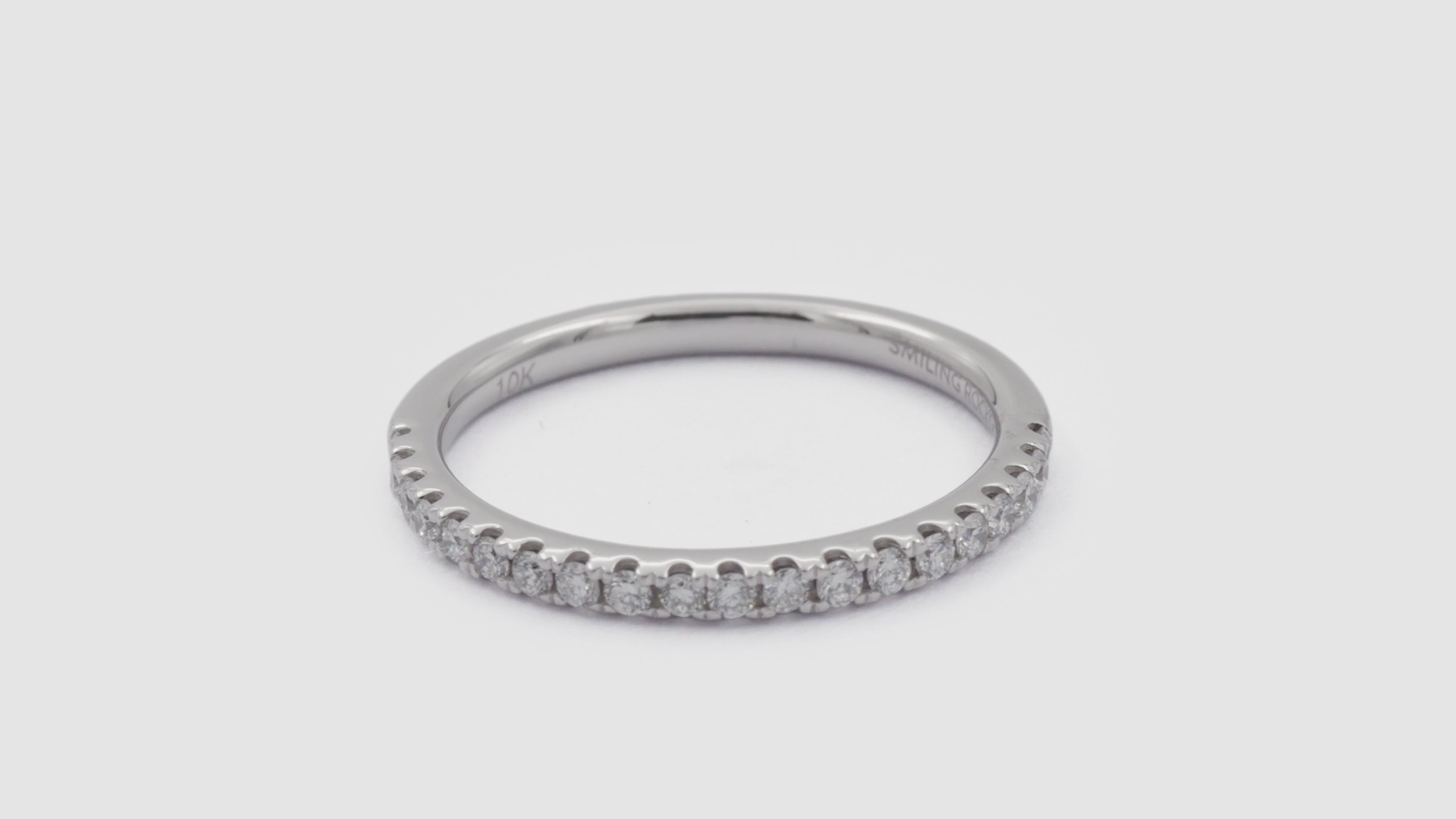 Smiling Rocks - Essentials half eternity band - 14k gold lab-grown diamond ring - Video 02