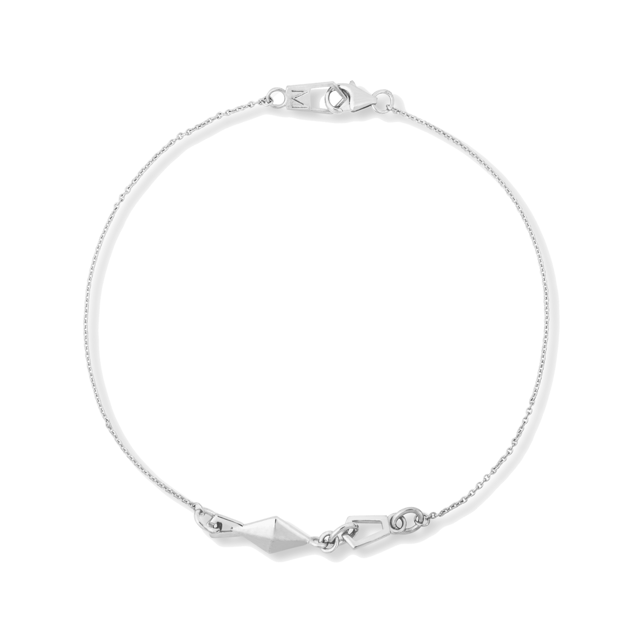  Bound bracelet - 14K Recycled White Gold Bracelet -  The Future Rocks -    1 