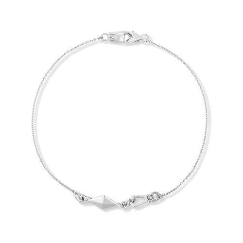  Bound bracelet - 14K Recycled White Gold Bracelet -  The Future Rocks -    1 