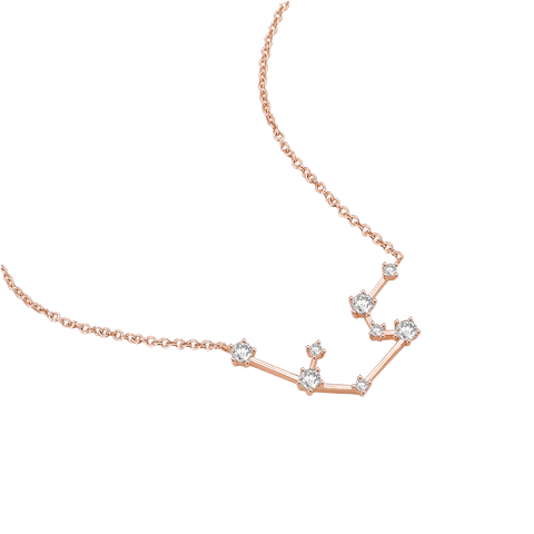 Aquarius necklace - 18k gold lab-grown diamond zodiac necklace - The Future Rocks