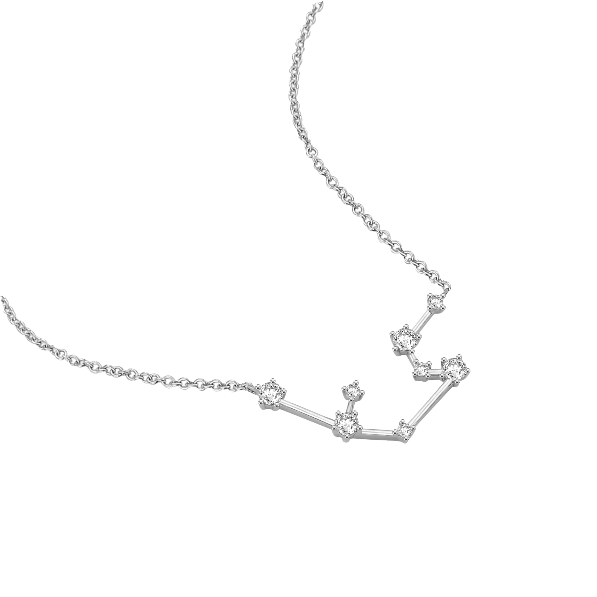 1/5 CT. T.W. Diamond Aquarius Constellation Necklace in Sterling Silver |  Zales