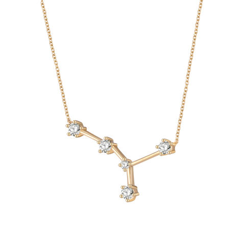 Cancer necklace - 18k gold lab-grown diamond zodiac necklace - The Future Rocks
