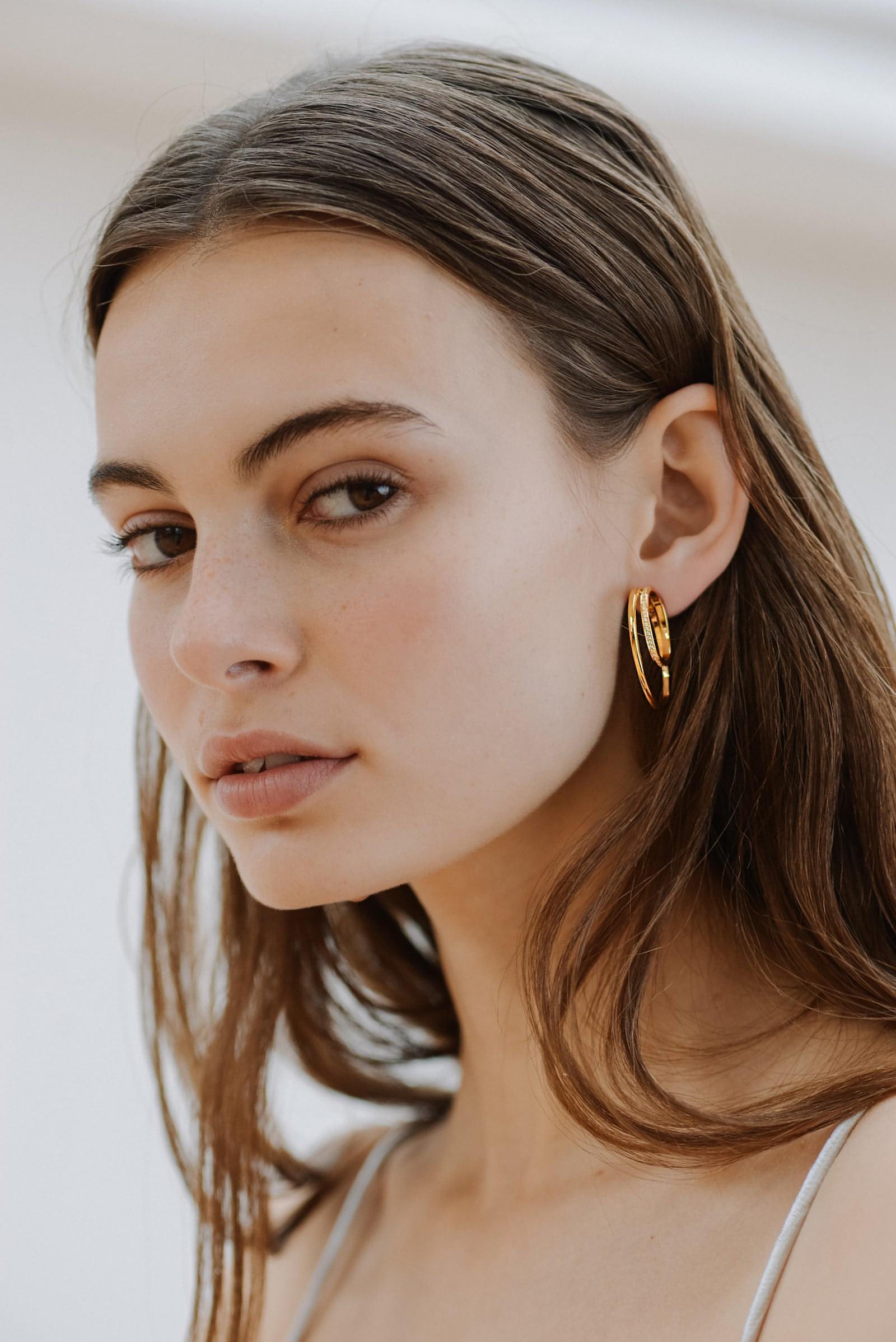 Cleopatra double hoop earrings - Cleopatra Double Hoop Diamond Earrings -  The Future Rocks -    4