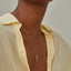 A model wearing Desejo necklace - 14k recycled gold lab-grown diamond necklace from The Future Rocks