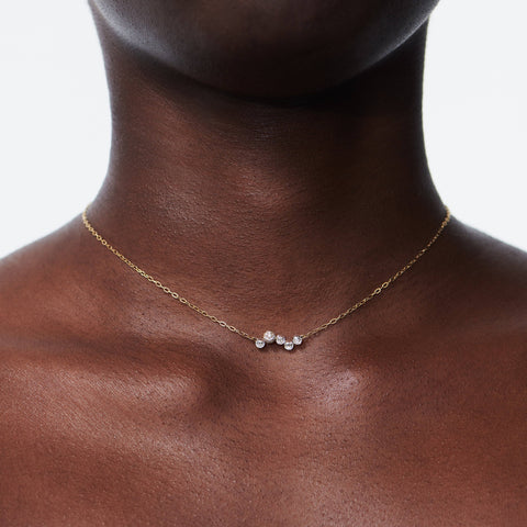 Bubble swirl pendant - 18k recycled gold lab-grown diamond pendant necklaces - The Future Rocks